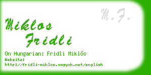 miklos fridli business card